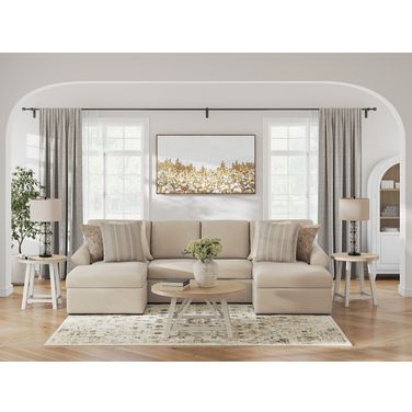 LadyMae 3-Piece Sectional with Chaise In Twill