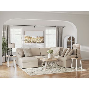 LadyMae 4-Piece Sectional with LAF Chaise In Twill