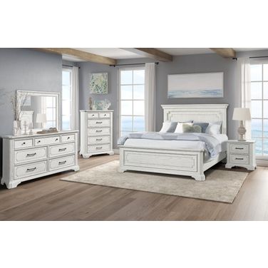 Lafayette II Panel Bedroom Set in White Mist