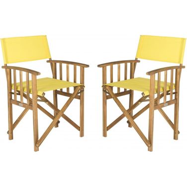 Laguna Teak and Yellow Director Chair Set of 2