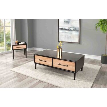 Lakeside Occasional Table Set In Black and Natural