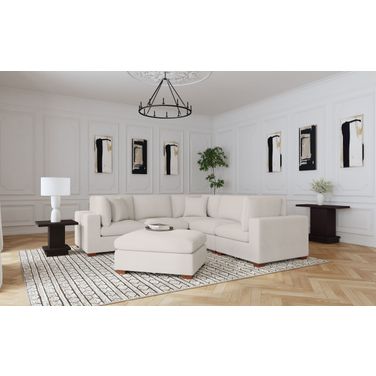 Lakeview 5 piece Upholstered Modular Sectional Sofa Ivory