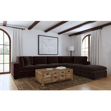 Lakeview 6-piece Upholstered Modular Sectional Sofa Dark Chocolate