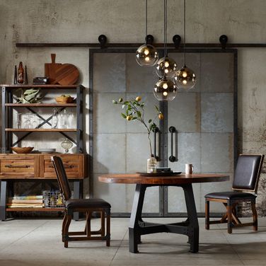 Lancaster Round Dining Set In Amber and Graphite