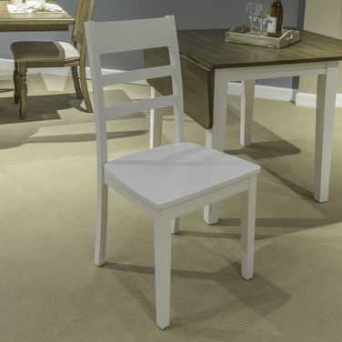 Landale Ladderback Side Chair Set of 2 In Chestnut and White