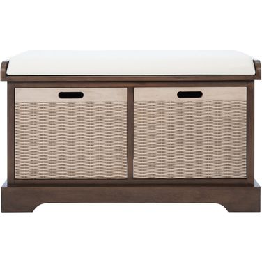 Landers 2 Drawer Cushion Storage Bench in Brown
