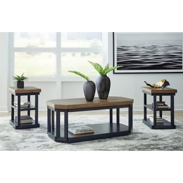 Landocken Brown And Blue Occasional Table Set