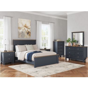 Landocken Bedroom Set In Brown and Blue