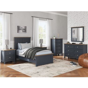 Landocken Youth Bedroom Set In Brown and Blue