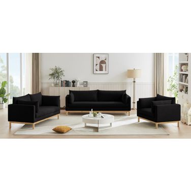 Langham Living Room Set In Black