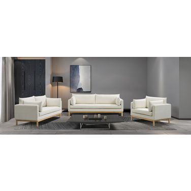 Langham Living Room Set In Cream