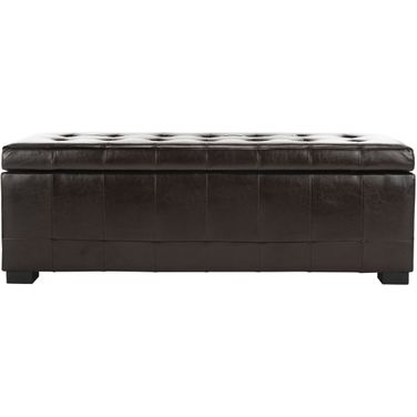 Large Brown and Black Manhattan Storage Bench