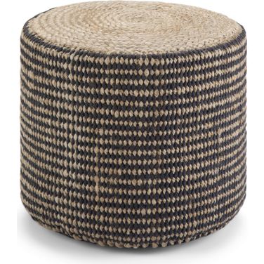 Larissa Round Braided Pouf In Natural