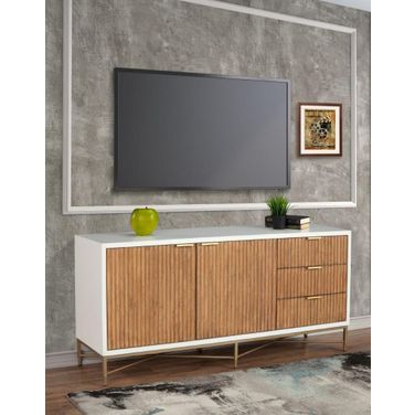 Larsen Tv Console In White And Natural