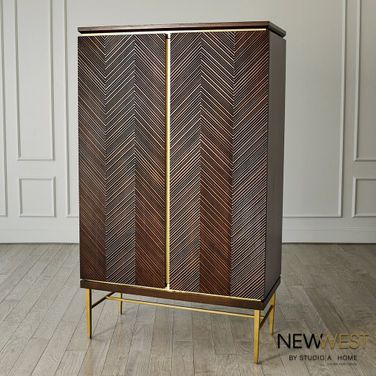 Latilla Tall Bar Cabinet In Brown