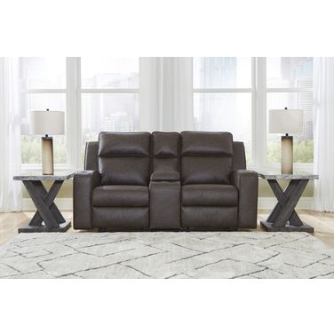 Lavenhorne Double Reclining Loveseat With Console In Granite