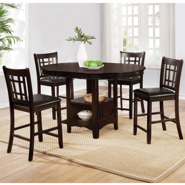 Lavon Counter Height Dining Room Set In Black and Espresso