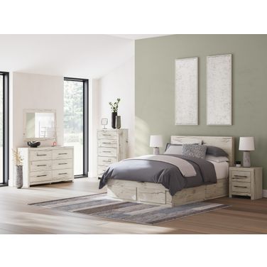 Lawroy Panel Storage Bedroom Set In Light Natural