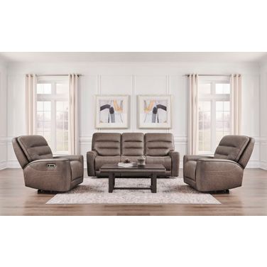 Lawson Zero Gravity Triple Power Reclining Living Room Set In Sydney Brunette
