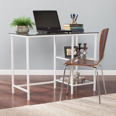 Layton Metal And Glass Student Desk In White