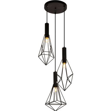 Jago 16" Black 3 Light Pendant