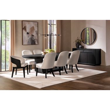 Leandro Extandable Dining Room Set In Burnished Black