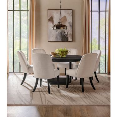 Leandro Round Dining Room Set In Burnished Black