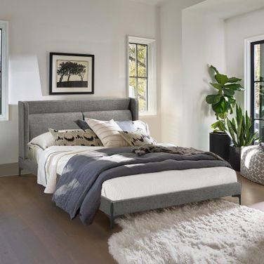 Legend Gray Fabric Platform Bedroom Set
