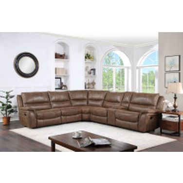 Lehi 6 Piece Manual Reclining Sectional In Cocoa Brown