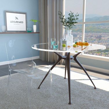LeisureMod Murray Clear Plastic Dining Chair
