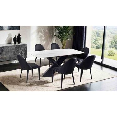 Lenvik Dining Room Set In Black and White
