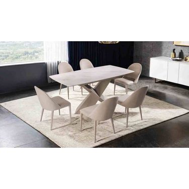 Lenvik Dining Room Set In Brown and White