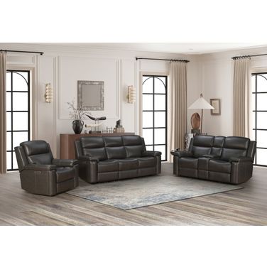 Leon Living Room Set In Smoke Gray