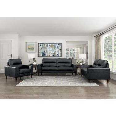 Lewes Living Room Set In Black