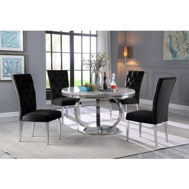 Lexington 52 Inch Round Dining Set In Black