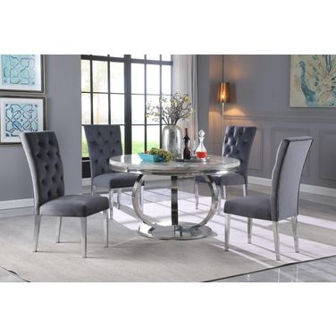 Lexington 52 Inch Round Dining Set In Gray