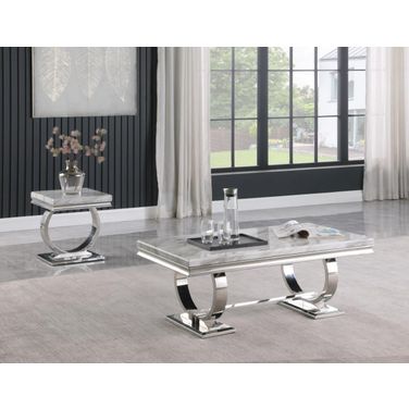 Lexington Rectangle Faux Marble Occasional Table Set