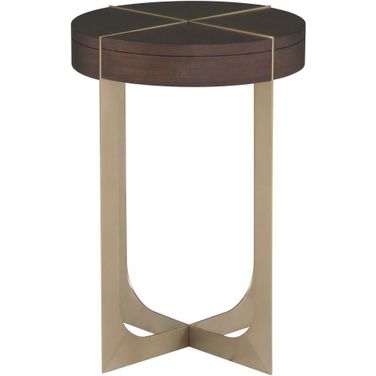 Libby Langdon Goddard Round Drink Table In Smoked Stone