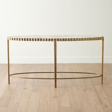 Liberty Marble Console In Vintage Brass and Calacatta Gold
