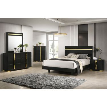 Lillestrom Bedroom Set In Black and Gold