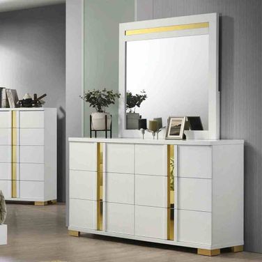 Lillestrom Dresser In White and Gold