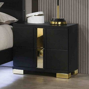 Lillestrom Nightstand In Black and Gold
