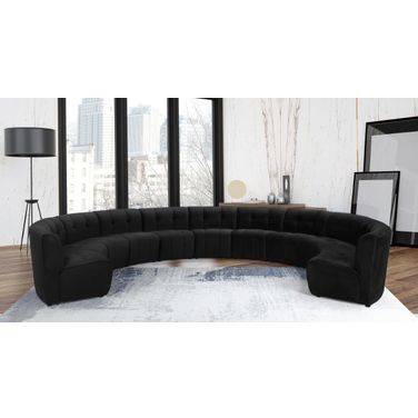 Limitless 11-Piece Velvet Modular Sectional In Black