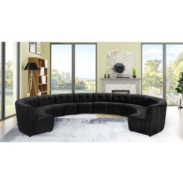 Limitless 12-Piece Velvet Modular Sectional In Black