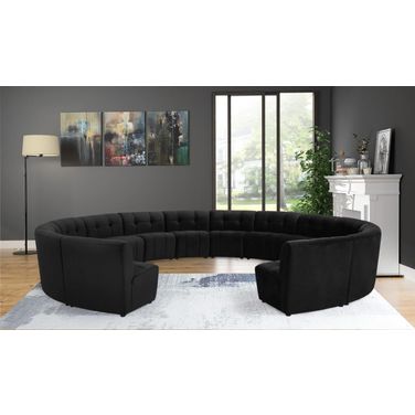 Limitless 14-Piece Velvet Modular Sectional In Black