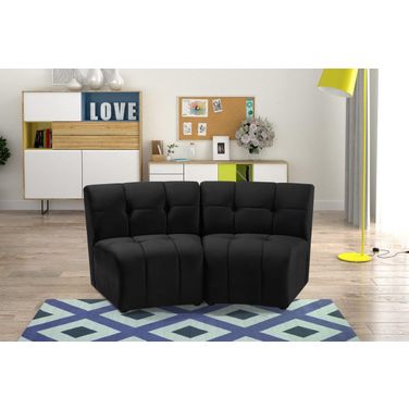 Limitless 2-Piece Velvet Modular Sectional In Black