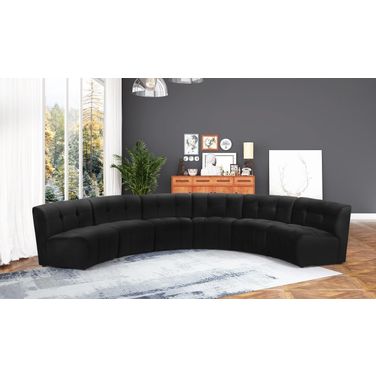 Limitless 6-Piece Velvet Modular Sectional In Black