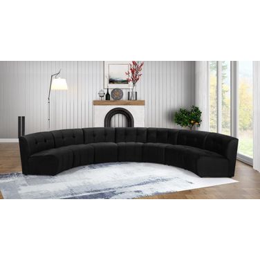 Limitless 7-Piece Velvet Modular Sectional In Black