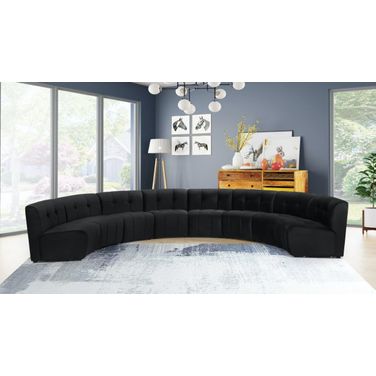 Limitless 8-Piece Velvet Modular Sectional In Black