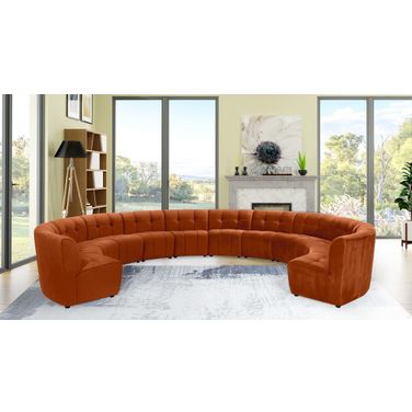 Limitless 12-Piece Velvet Modular Sectional In Cognac